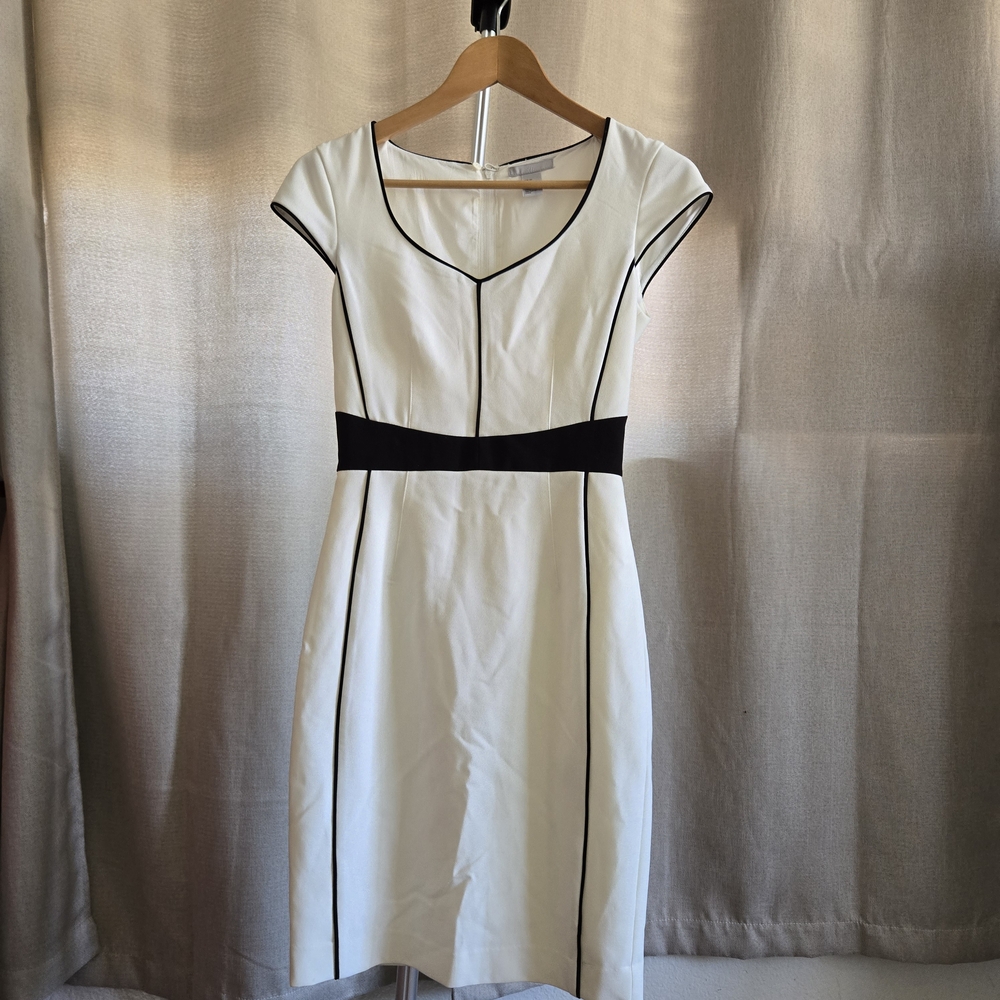 H&M White Dress with Black Trim